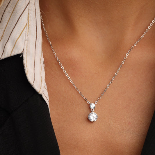 שרשרת כסף סוליטר כפול