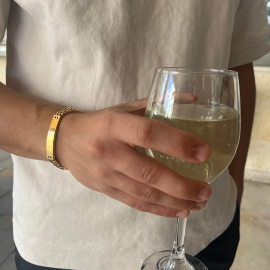 צמיד JETEM לגבר סטיל אלגנטי בעל חוליות רחבות בעיצוב ייחודי