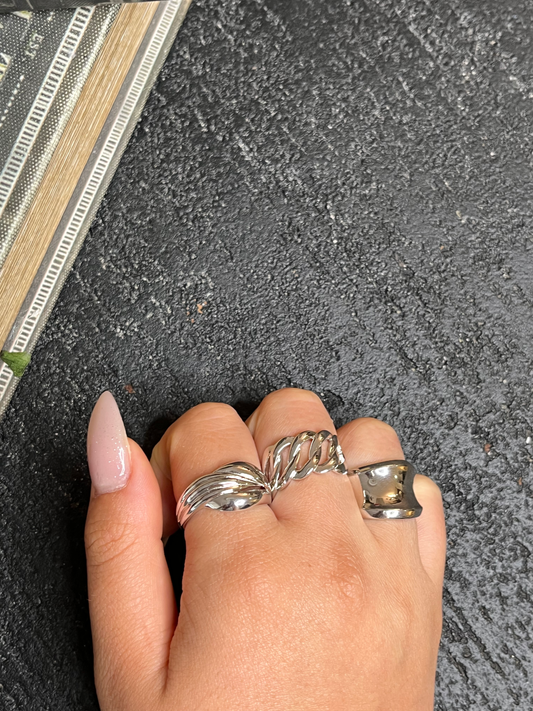 טבעת כסף 925 דגם חוליות עבות