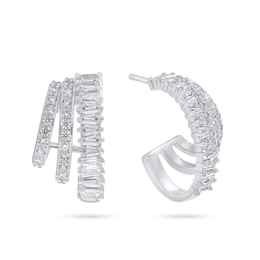 עגיל כסף בגט שורות