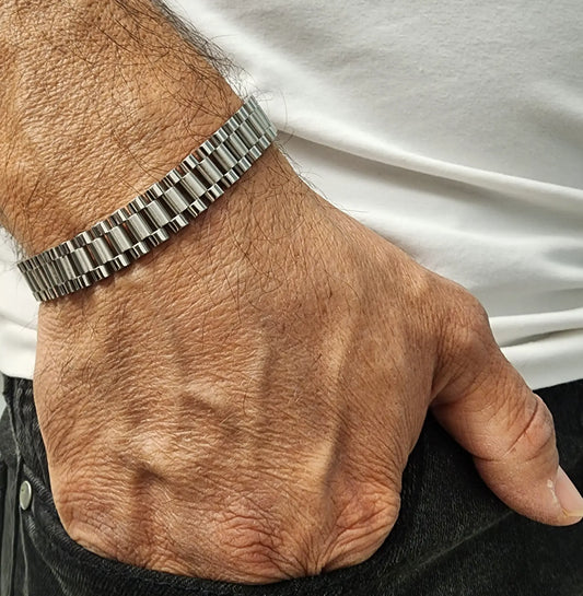 צמיד סטיל חוליות דק לגבר JBM1001 JETEM