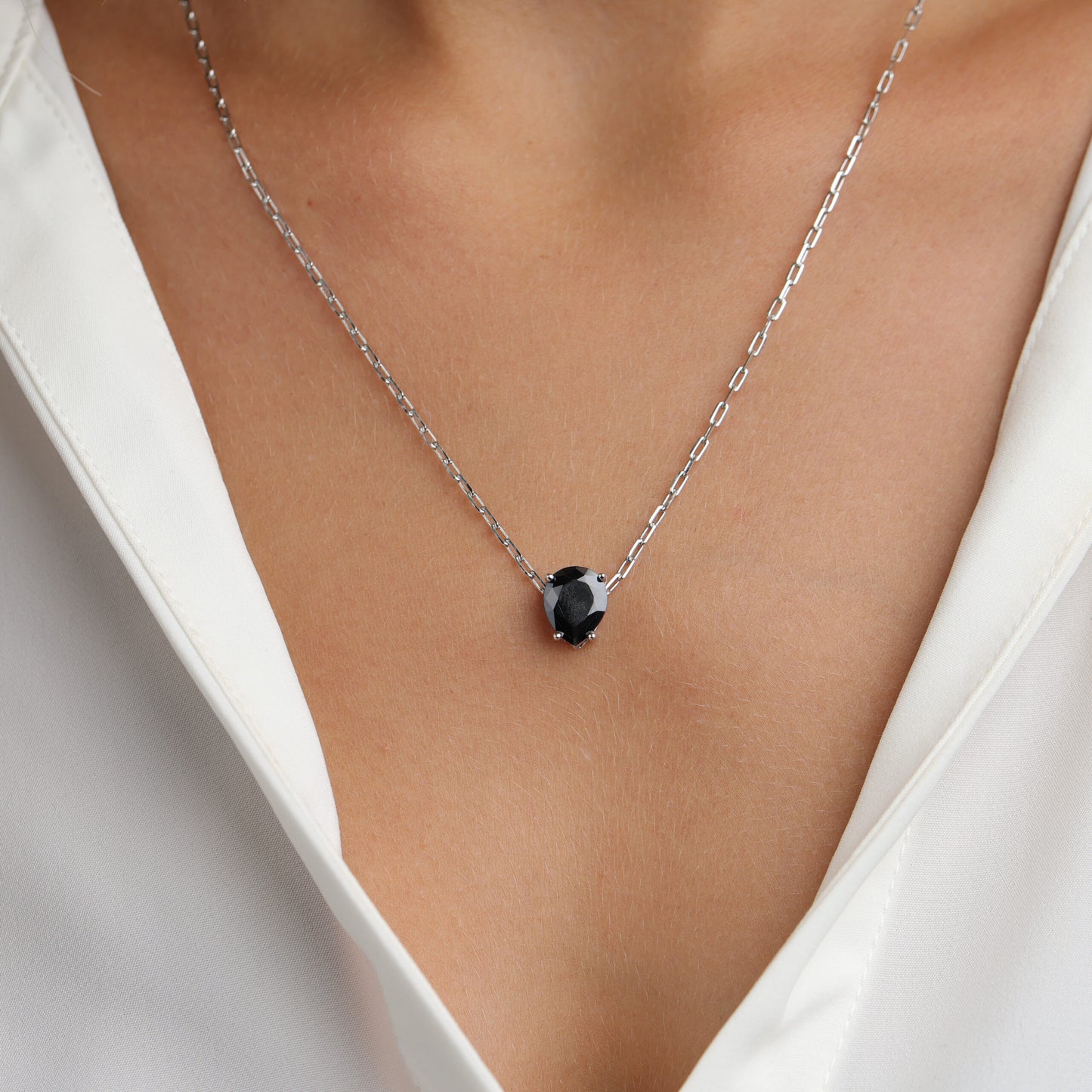 שרשרת ציפוי זהב זרקון טיפה ירוק