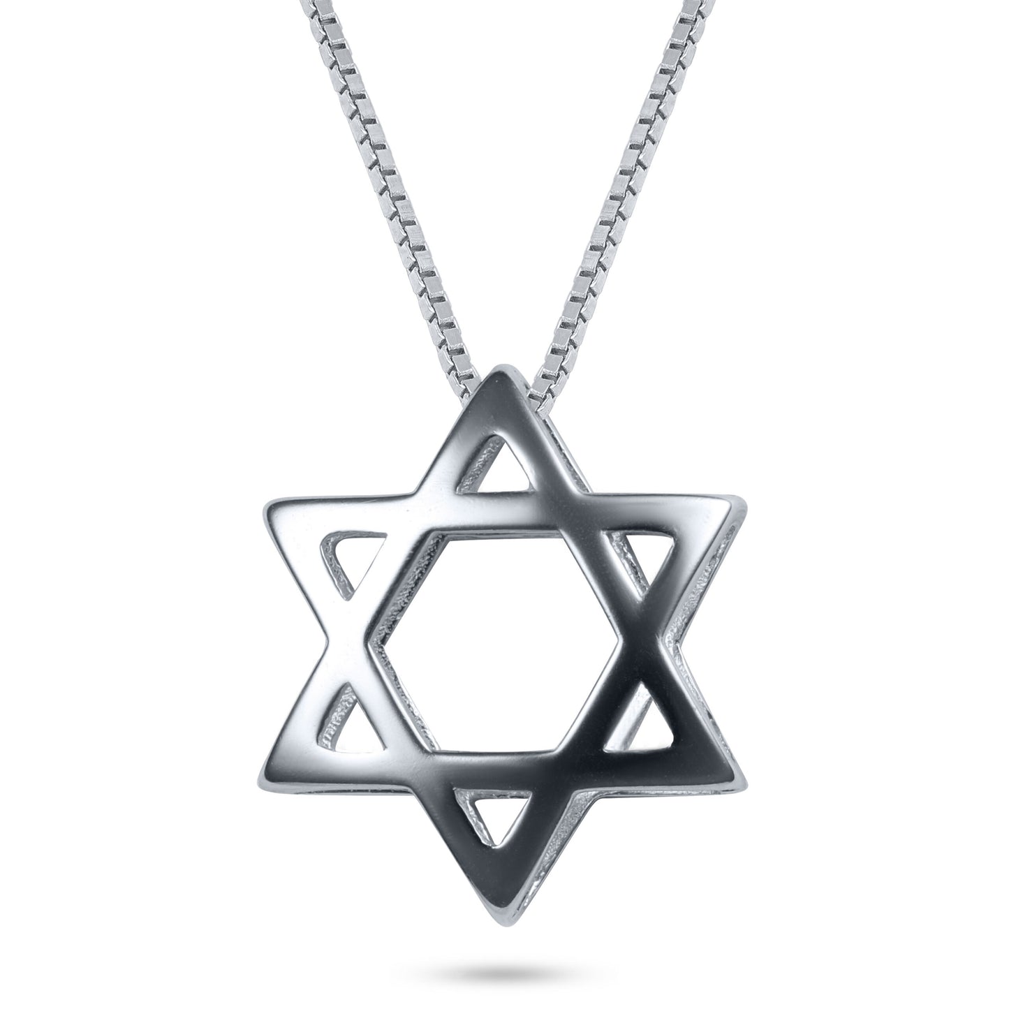 שרשרת כסף 925  תליון מגן דוד תלת מימד