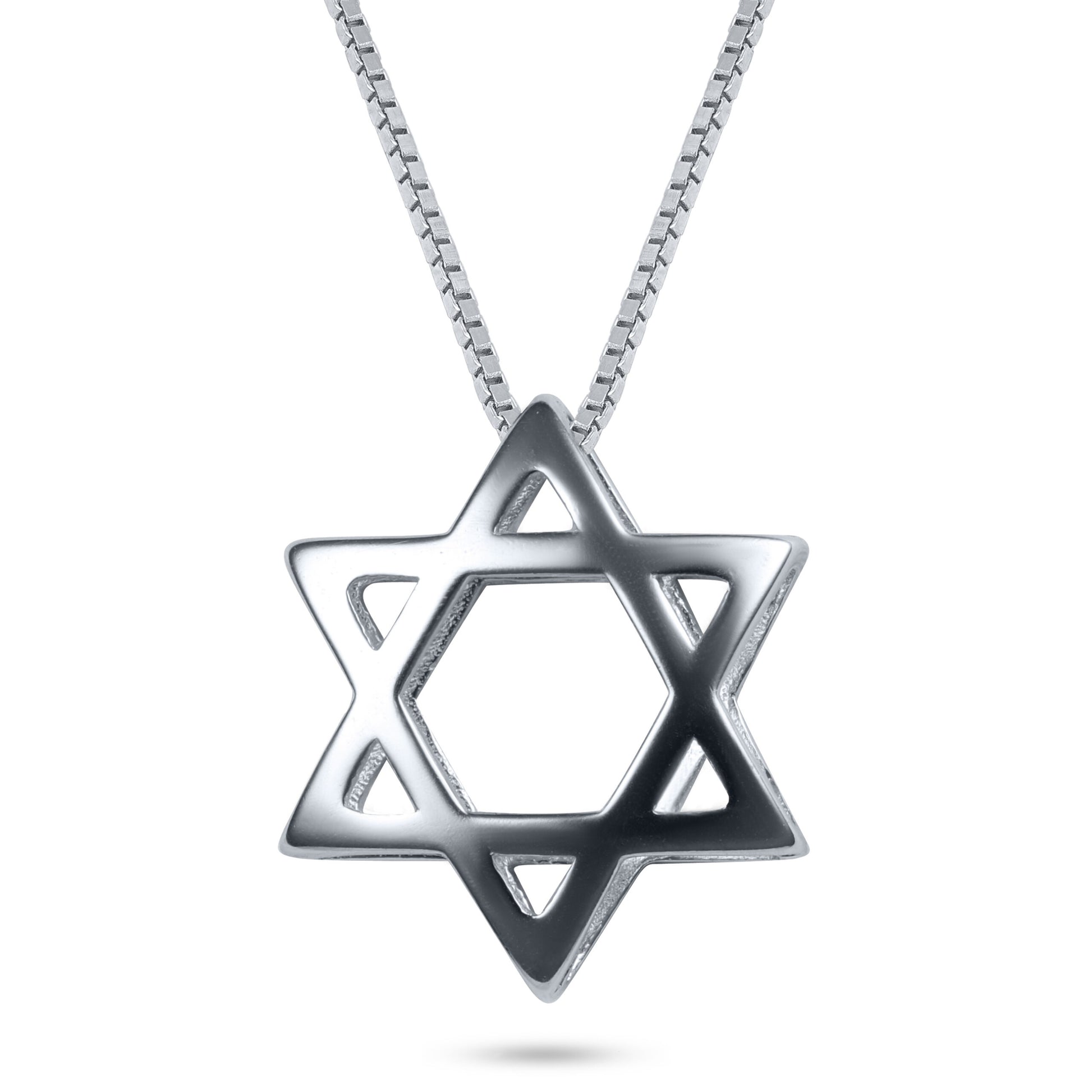 שרשרת כסף 925  תליון מגן דוד תלת מימד