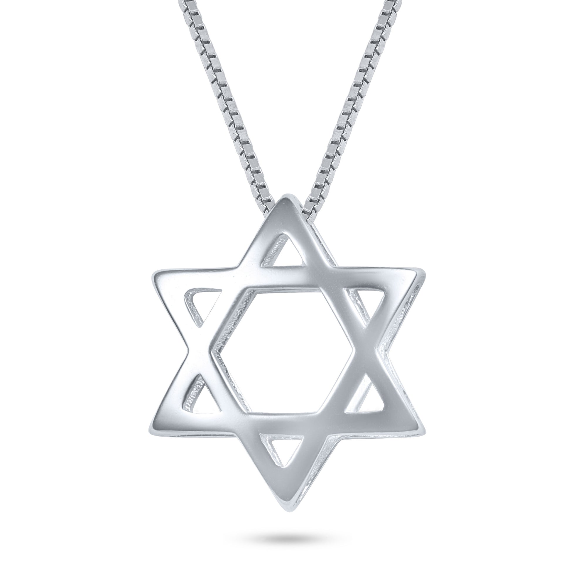 שרשרת כסף 925  תליון מגן דוד תלת מימד