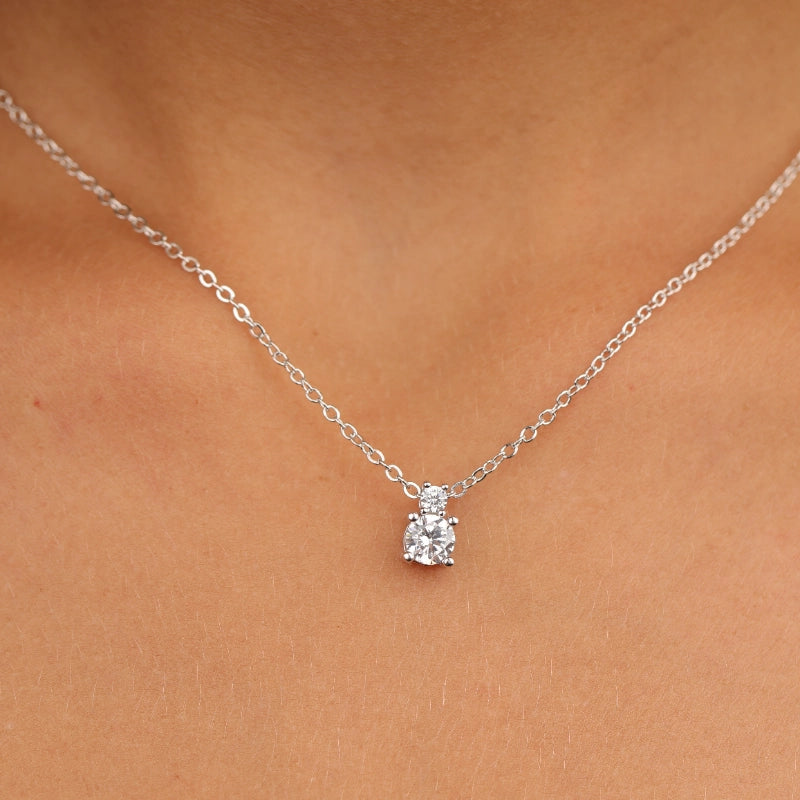 שרשרת כסף 925 עם תליון סוליטר משובץ זירקון