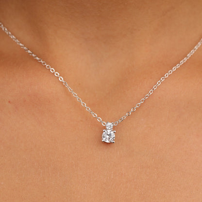 שרשרת כסף 925 עם תליון סוליטר משובץ זירקון