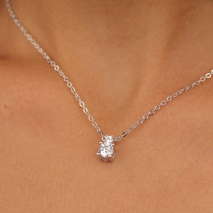 שרשרת כסף 925 עם תליון סוליטר משובץ זירקון