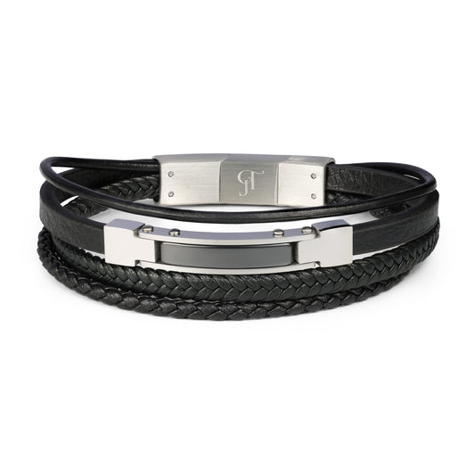 צמיד עור צמה לגבר יוקרתי JETEM