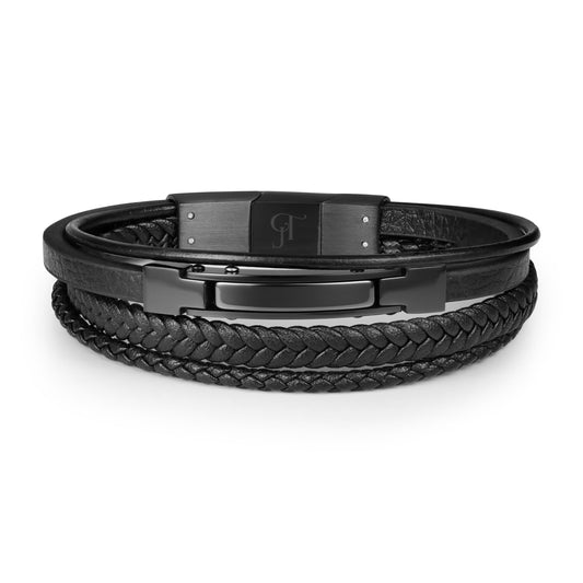 צמיד עור צמה לגבר יוקרתי JETEM