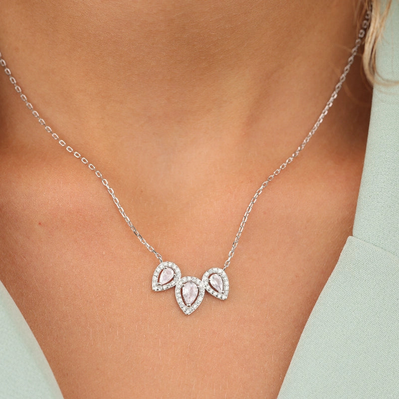 שרשרת כסף עם תליון טיפות