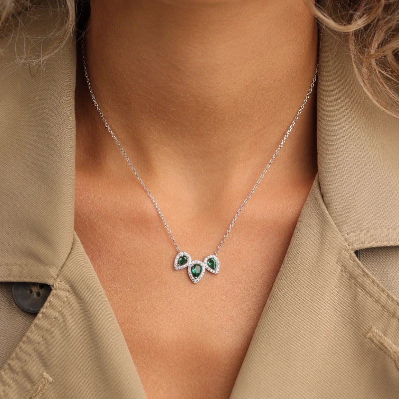 שרשרת כסף עם תליון טיפות