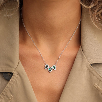 שרשרת כסף עם תליון טיפות