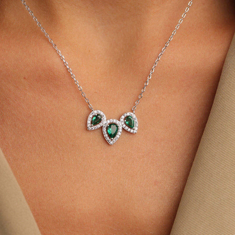 שרשרת כסף עם תליון טיפות