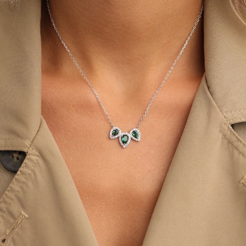 שרשרת כסף עם תליון טיפות