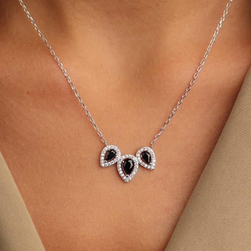 שרשרת כסף עם תליון טיפות