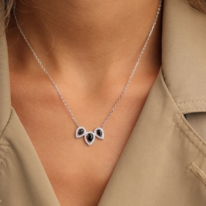 שרשרת כסף עם תליון טיפות