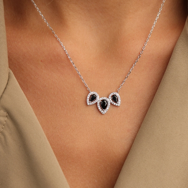 שרשרת כסף עם תליון טיפות