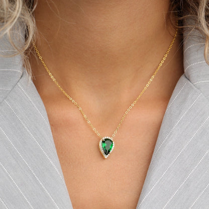 שרשרת כסף עפ תליון טיפה זהב