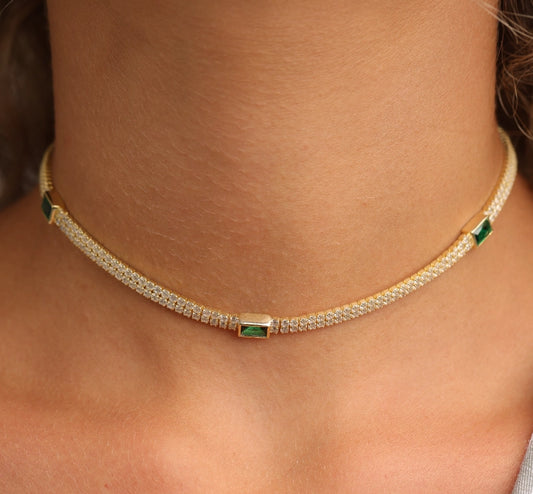 שרשרת כסף צ'וקר 2 שורות