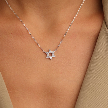 שרשרת כסף מגן דוד שתי וערב