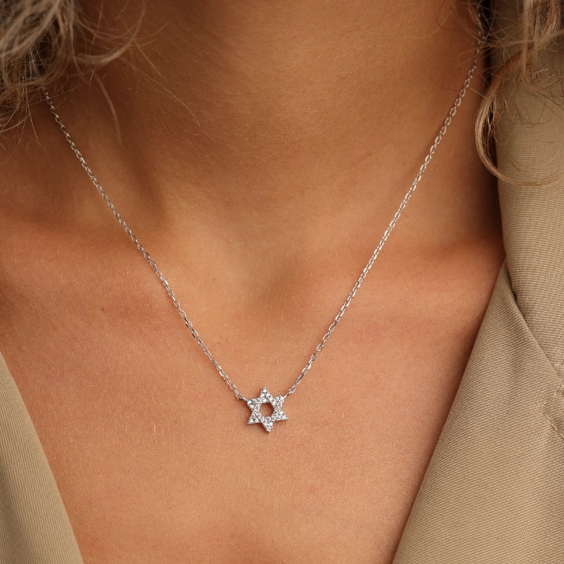 שרשרת כסף מגן דוד שתי וערב