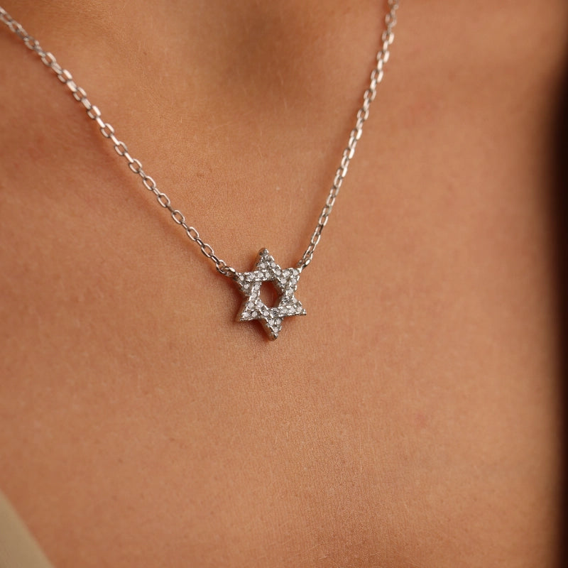 שרשרת כסף מגן דוד שתי וערב