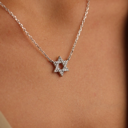 שרשרת כסף מגן דוד שתי וערב