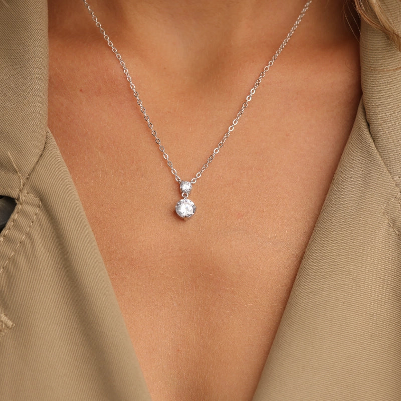 שרשרת כסף סוליטר כפול