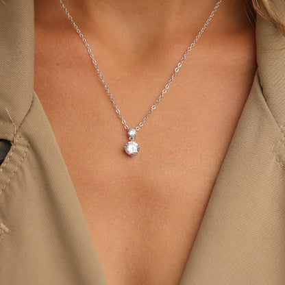 שרשרת כסף סוליטר כפול