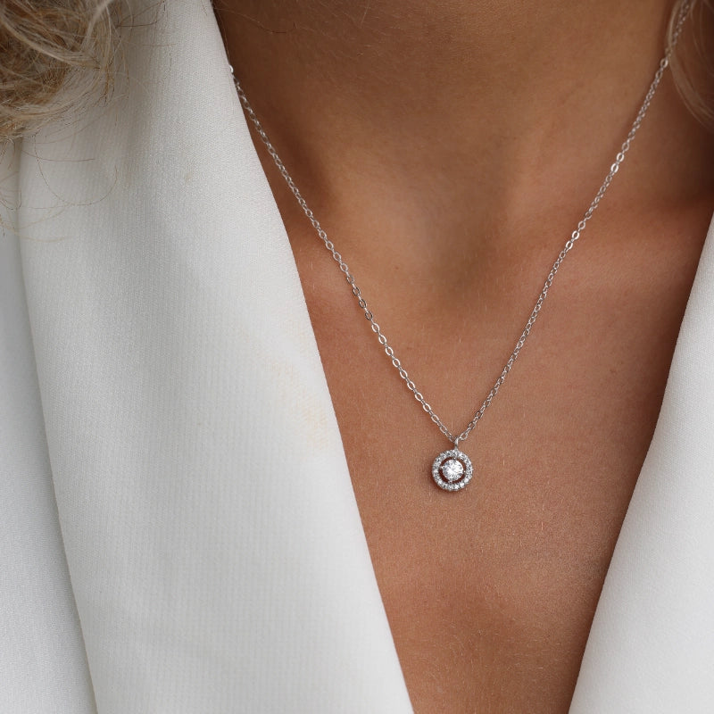 שרשרת כסף סוליטר קטן