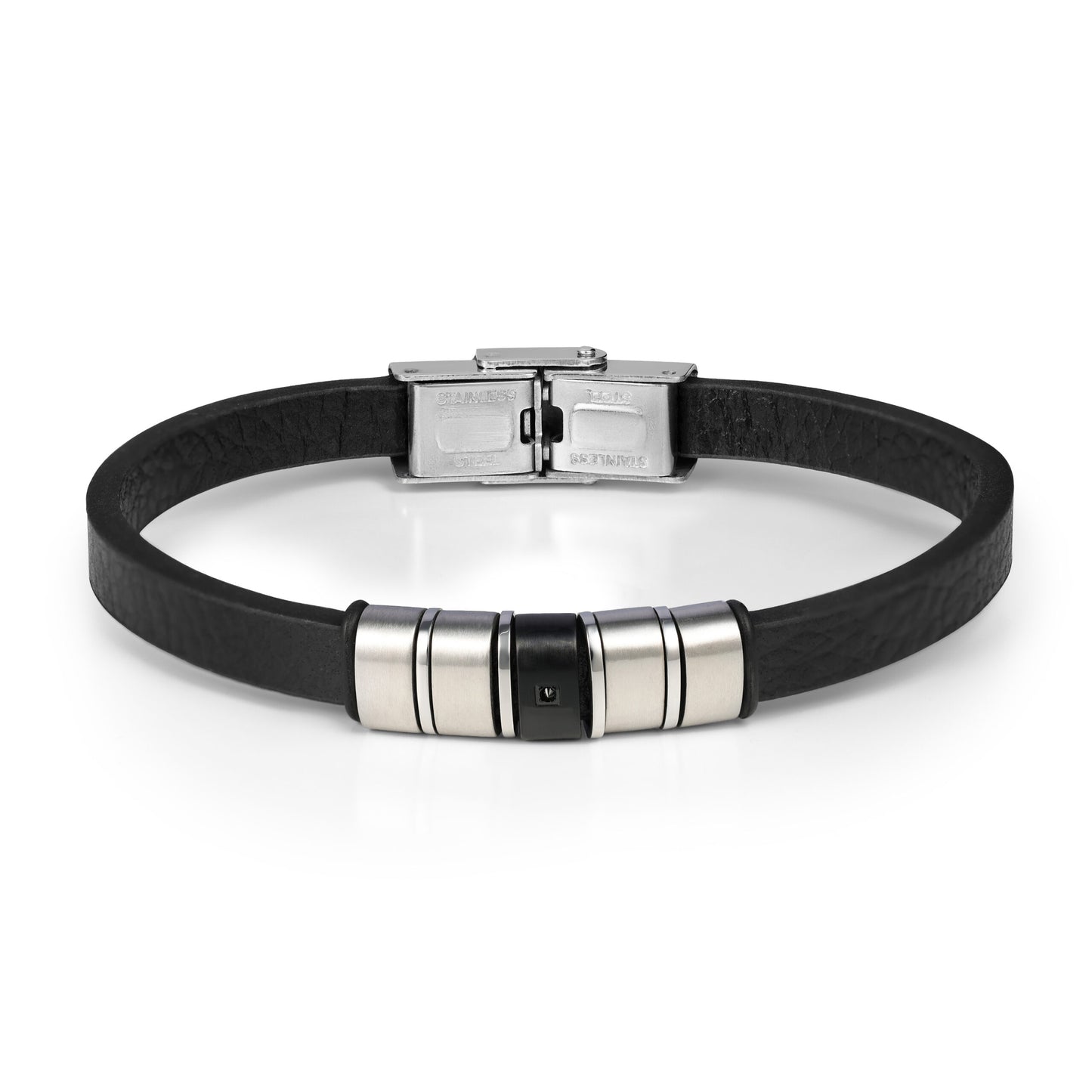 צמיד JETEM לגבר  עור 5 חלקים לחריטה