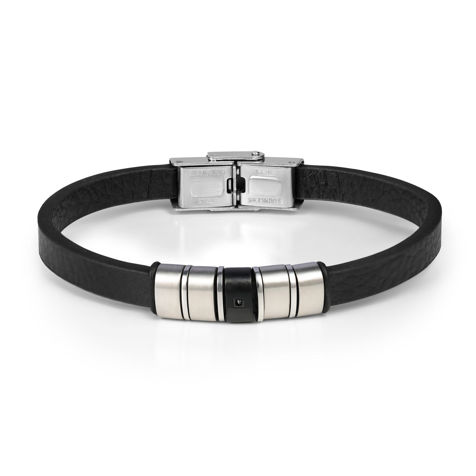 צמיד JETEM לגבר  עור 5 חלקים לחריטה