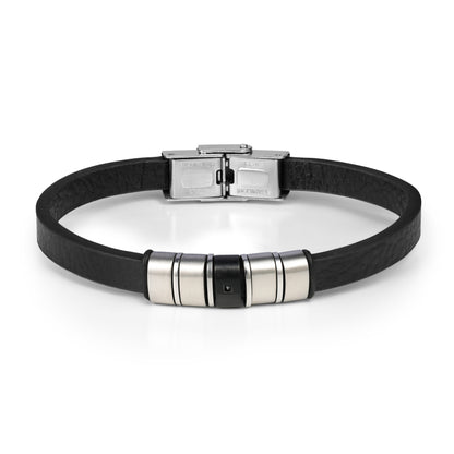 צמיד JETEM לגבר  עור 5 חלקים לחריטה