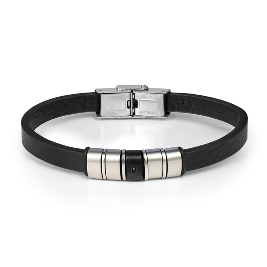 צמיד JETEM לגבר  עור 5 חלקים לחריטה