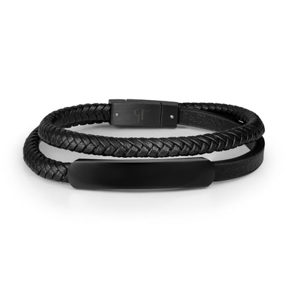 צמיד JETEM לגבר שתי שורות עור מתלפף