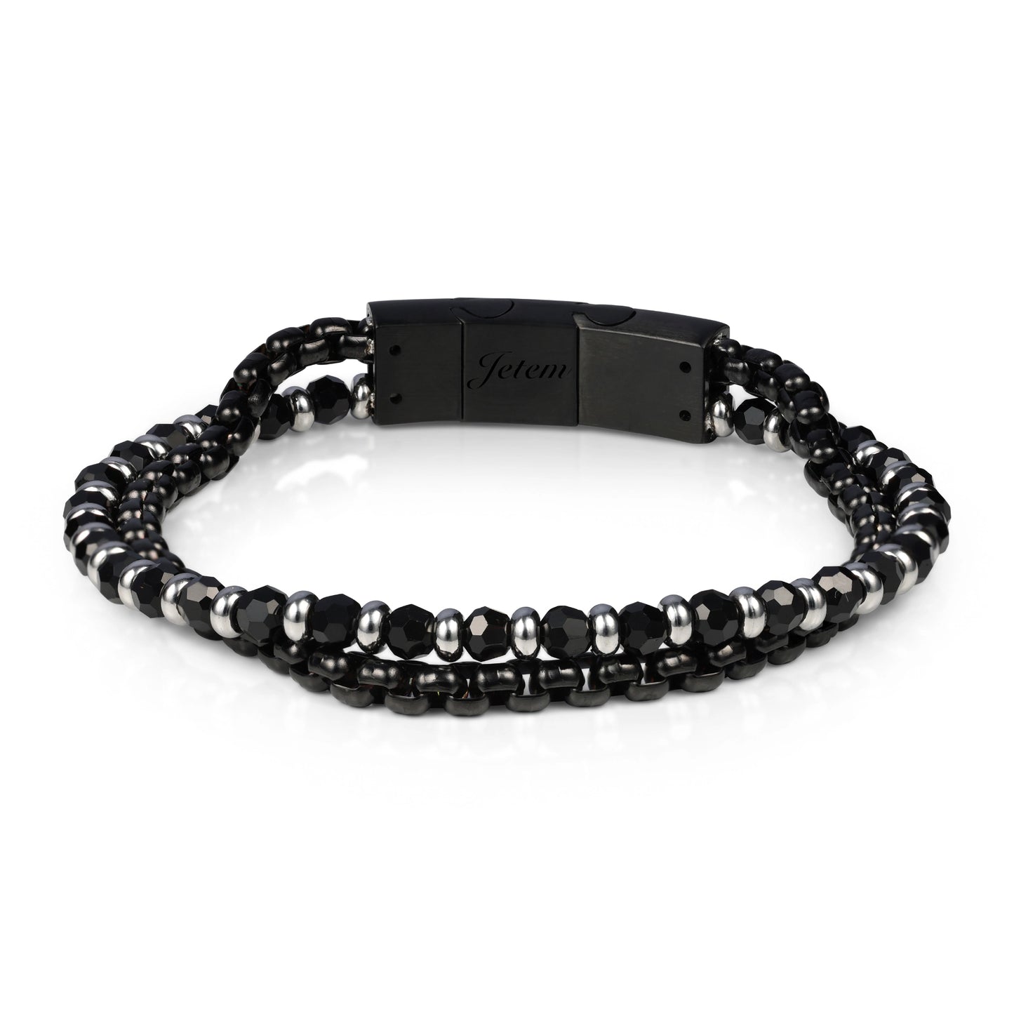 צמיד לגבר JBM1035 JETEM משולב אבני המטייט וכסף