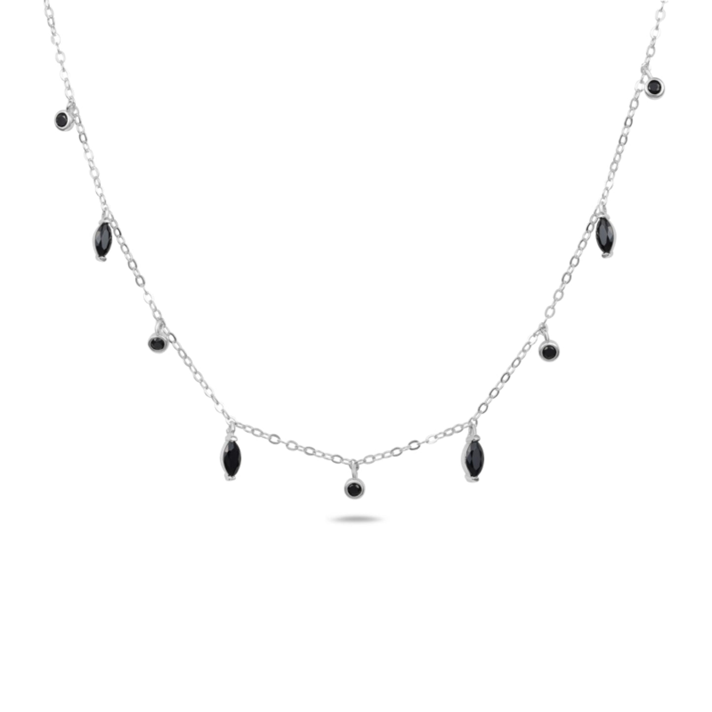שרשרת צ'וקר כסף 925 עם תליוני טיפות