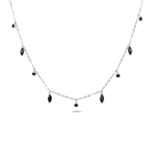 שרשרת צ'וקר כסף 925 עם תליוני טיפות