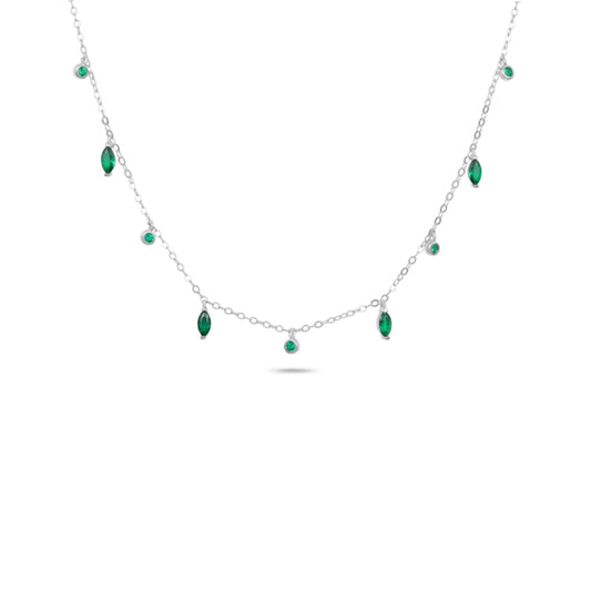 שרשרת צ'וקר כסף 925 עם תליוני טיפות