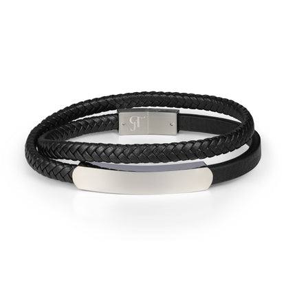 צמיד JETEM לגבר שתי שורות עור מתלפף