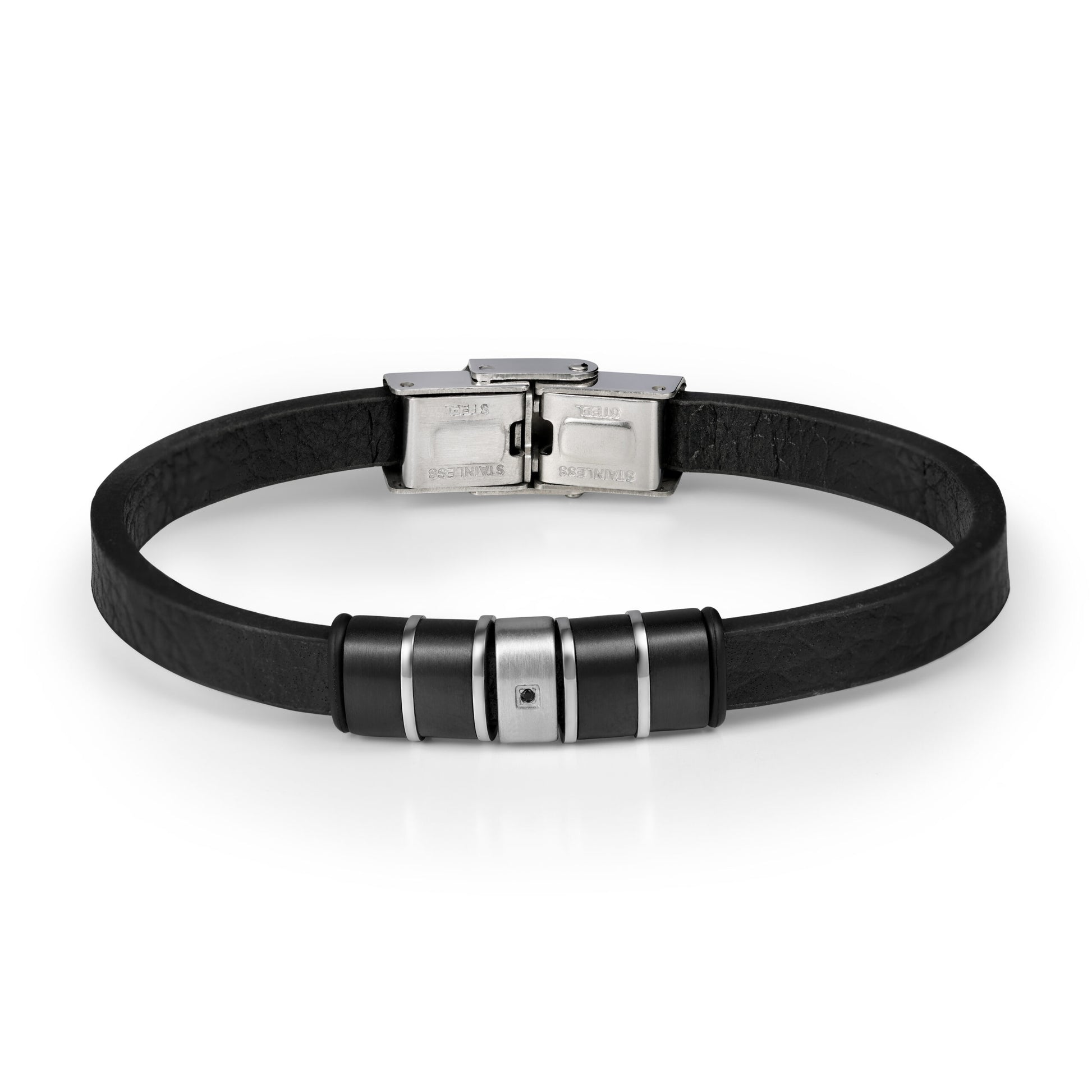 צמיד JETEM לגבר  עור 5 חלקים לחריטה