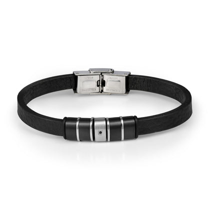 צמיד JETEM לגבר  עור 5 חלקים לחריטה