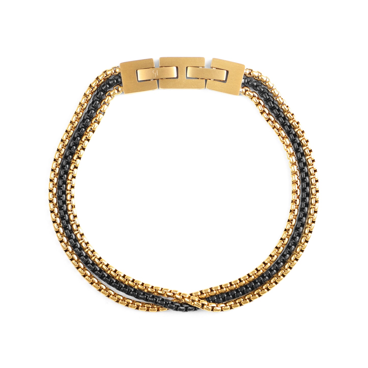 צמיד לגבר JETEM יוקרתי שלוש שורות סטיל