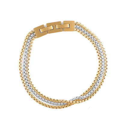 צמיד לגבר JETEM יוקרתי שלוש שורות סטיל