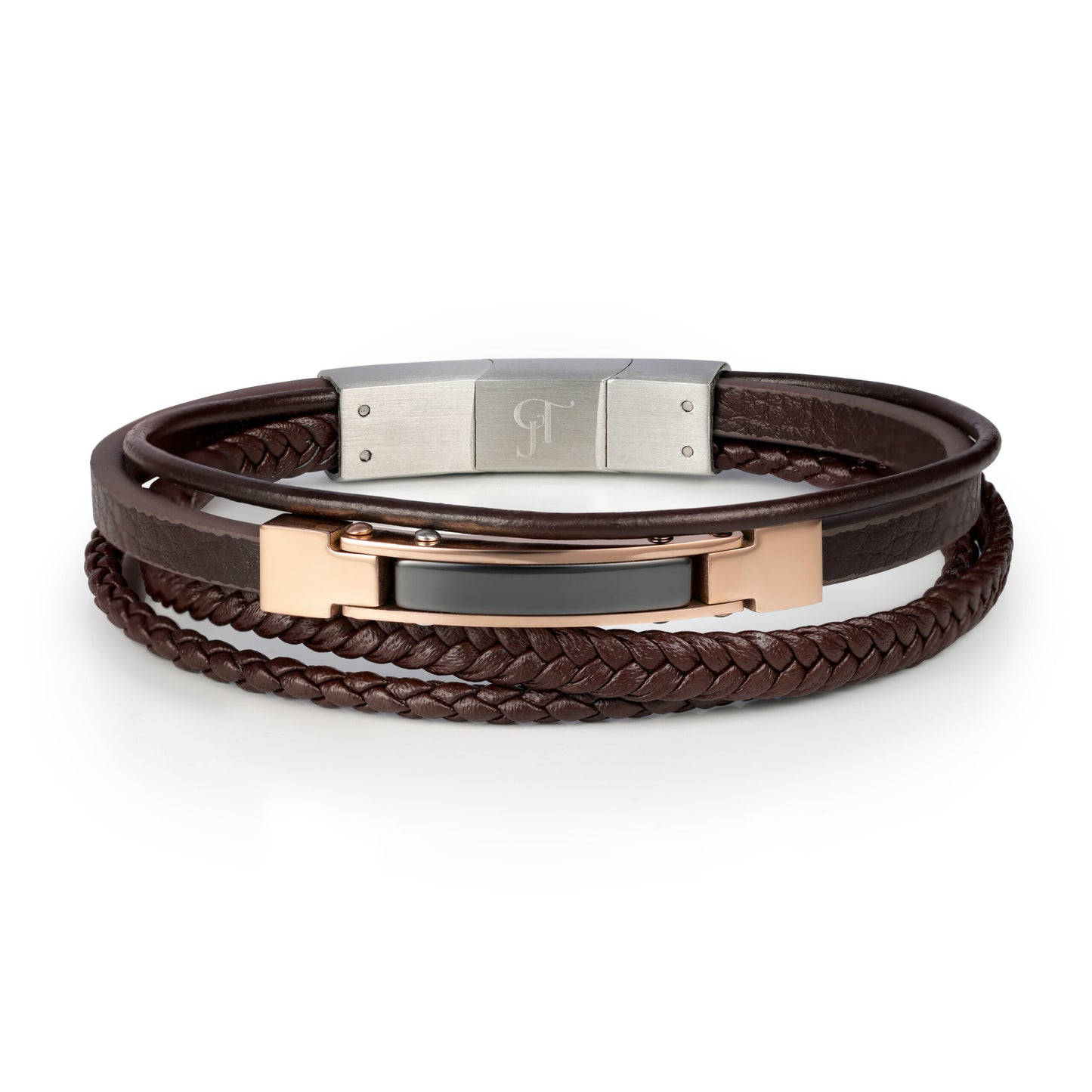 צמיד עור צמה לגבר יוקרתי JETEM