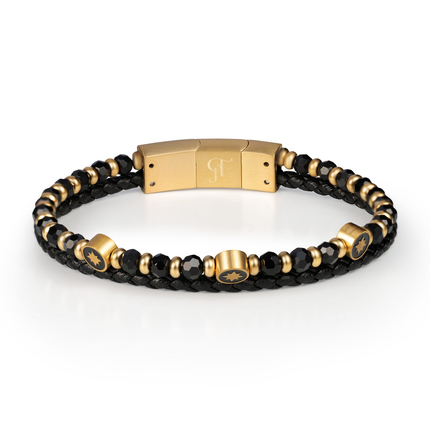 צמיד JETEM  לגבר עור עם כוכבים