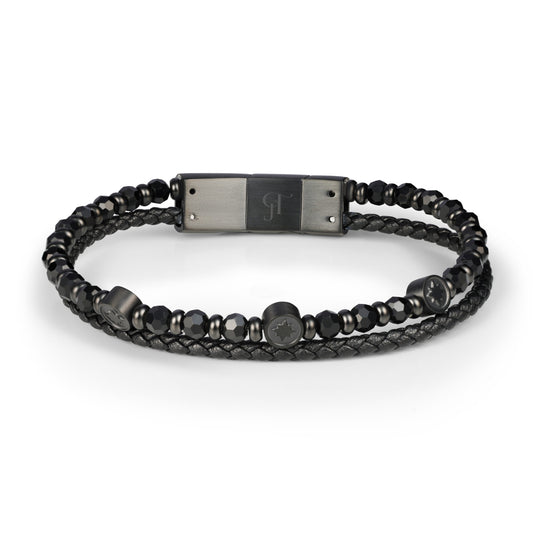 צמיד JETEM  לגבר עור עם כוכבים