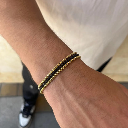 צמיד לגבר JETEM יוקרתי שלוש שורות סטיל