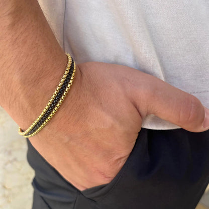 צמיד לגבר JETEM יוקרתי שלוש שורות סטיל